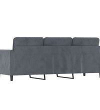 3-Sitzer-Sofa Dunkelgrau 180 cm Samt