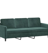 3-Sitzer-Sofa Dunkelgrün 180 cm Samt