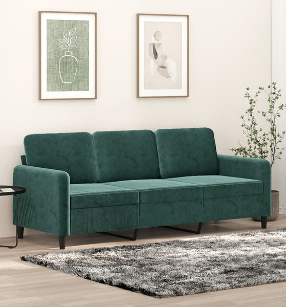 3-Sitzer-Sofa Dunkelgrün 180 cm Samt