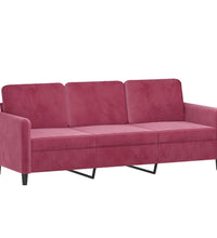 3-Sitzer-Sofa Weinrot 180 cm Samt