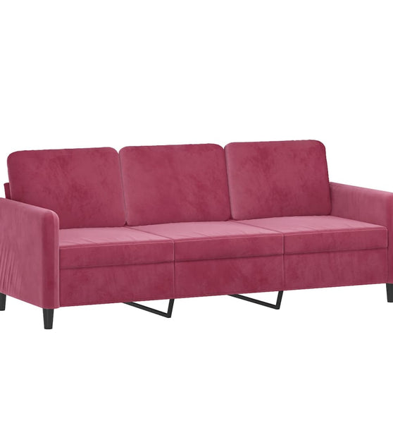 3-Sitzer-Sofa Weinrot 180 cm Samt