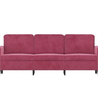 3-Sitzer-Sofa Weinrot 180 cm Samt