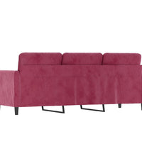3-Sitzer-Sofa Weinrot 180 cm Samt