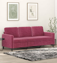 3-Sitzer-Sofa Weinrot 180 cm Samt