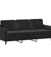 3-Sitzer-Sofa Schwarz 180 cm Samt