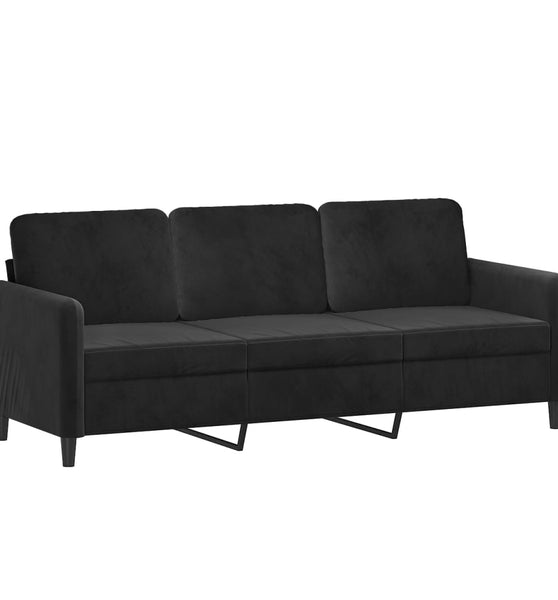 3-Sitzer-Sofa Schwarz 180 cm Samt