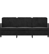 3-Sitzer-Sofa Schwarz 180 cm Samt
