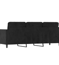 3-Sitzer-Sofa Schwarz 180 cm Samt
