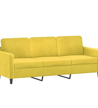 3-Sitzer-Sofa Gelb 180 cm Samt