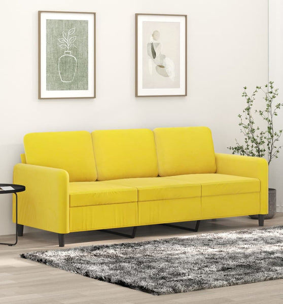 3-Sitzer-Sofa Gelb 180 cm Samt