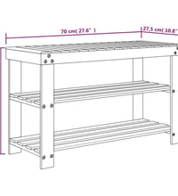 Schuhregal mit 3 Ablagen 70x27,5x45 cm Bambus