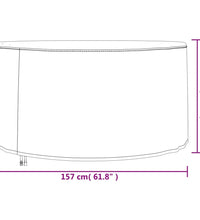 Gartenmöbel-Abdeckung Rund Schwarz Ø 157x71 cm 420D Oxford