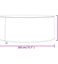 Gartenmöbel-Abdeckung Rund Schwarz Ø 182x71 cm 420D Oxford