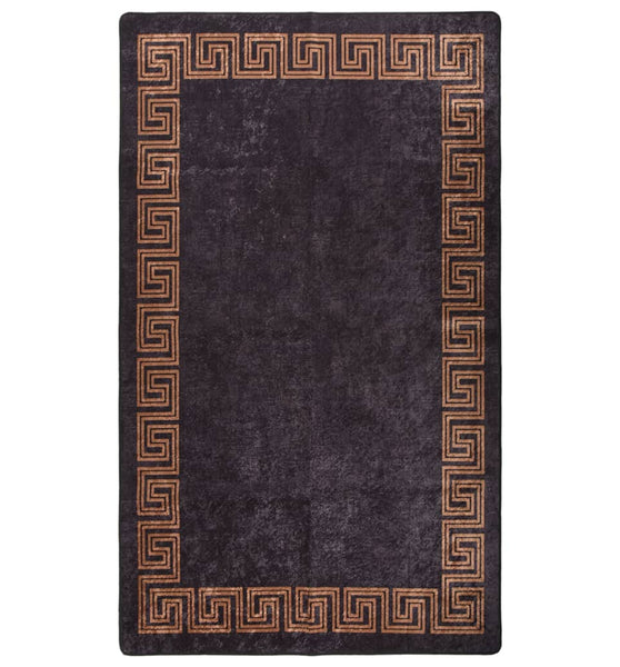 Teppich Waschbar Schwarz und Gold 120x170 cm Rutschfest