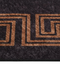 Teppich Waschbar Schwarz und Gold 120x170 cm Rutschfest