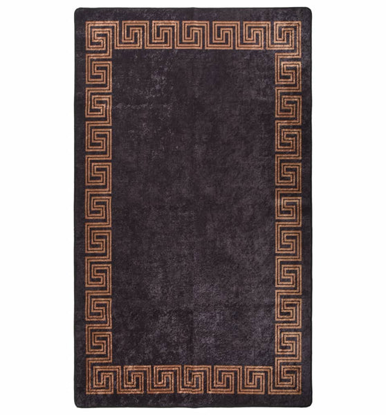 Teppich Waschbar Schwarz und Golden 150x230 cm Rutschfest