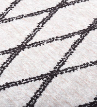 Teppich Waschbar Schwarz und Weiß 120x170 cm Rutschfest