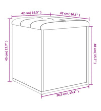 Sitzbank mit Stauraum Betongrau 42x42x45 cm Holzwerkstoff