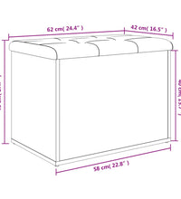 Sitzbank mit Stauraum Schwarz 62x42x45 cm Holzwerkstoff