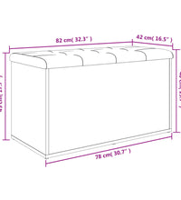 Sitzbank mit Stauraum Räuchereiche 82x42x45 cm Holzwerkstoff