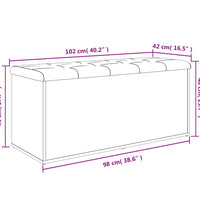 Sitzbank mit Stauraum Schwarz 102x42x45 cm Holzwerkstoff