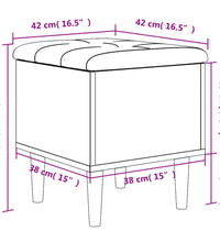 Sitzbank mit Stauraum Betongrau 42x42x46 cm Holzwerkstoff