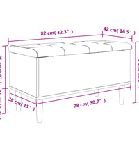 Sitzbank mit Stauraum Weiß 82x42x46 cm Holzwerkstoff