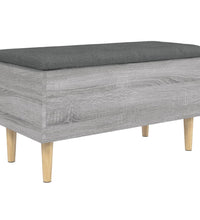 Sitzbank mit Stauraum Grau Sonoma 82x42x46 cm Holzwerkstoff