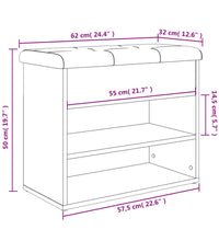 Schuhbank Schwarz 62x32x50 cm Holzwerkstoff