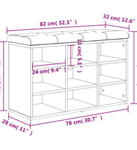 Schuhbank Schwarz 82x32x50 cm Holzwerkstoff