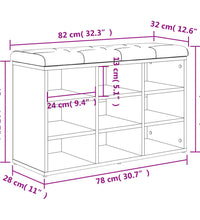 Schuhbank Betongrau 82x32x50 cm Holzwerkstoff