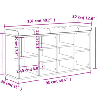 Schuhbank Schwarz 102x32x50 cm Holzwerkstoff