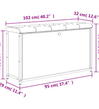 Schuhbank mit Klappe Sonoma-Eiche 102x32x56 cm