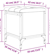 Sitzbank mit Stauraum Schwarz 42x42x45 cm Holzwerkstoff