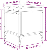 Sitzbank mit Stauraum Grau Sonoma 42x42x45 cm Holzwerkstoff