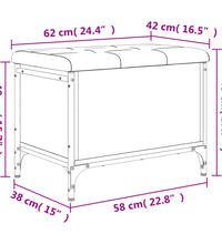 Sitzbank mit Stauraum Schwarz 62x42x45 cm Holzwerkstoff