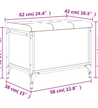 Sitzbank mit Stauraum Räuchereiche 62x42x45 cm Holzwerkstoff