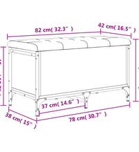 Sitzbank mit Stauraum Schwarz 82x42x45 cm Holzwerkstoff