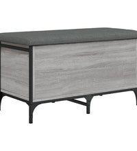 Sitzbank mit Stauraum Grau Sonoma 82x42x45 cm Holzwerkstoff