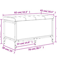 Sitzbank mit Stauraum Grau Sonoma 82x42x45 cm Holzwerkstoff