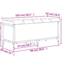 Sitzbank mit Stauraum Schwarz 102x42x45 cm Holzwerkstoff