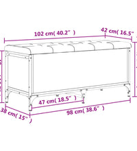 Sitzbank mit Stauraum Grau Sonoma 102x42x45 cm Holzwerkstoff