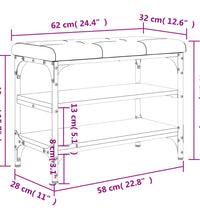 Schuhbank Sonoma-Eiche 62x32x47 cm Holzwerkstoff