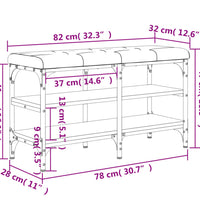 Schuhbank Schwarz 82x32x47 cm Holzwerkstoff