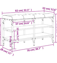 Schuhbank Räuchereiche 82x32x47 cm Holzwerkstoff