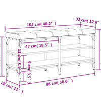 Schuhbank Sonoma-Eiche 102x32x47 cm Holzwerkstoff