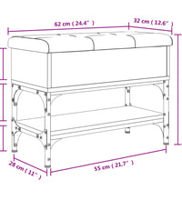 Schuhbank Schwarz 62x32x45 cm Holzwerkstoff