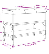 Schuhbank Räuchereiche 62x32x45 cm Holzwerkstoff