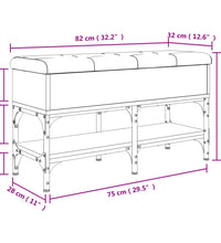 Schuhbank Schwarz 82x32x45 cm Holzwerkstoff