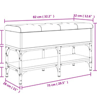 Schuhbank Sonoma-Eiche 82x32x45 cm Holzwerkstoff